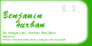 benjamin hurban business card